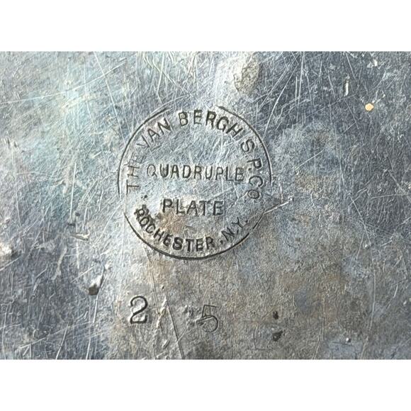 Van Bergh Silver Sugar Quadruple Plate Rochester NY Open NO LID - Picture 6 of 10